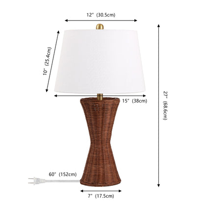 Laura Woven Rattan Hourglass Table Lamps - Set of 2 - product image 5