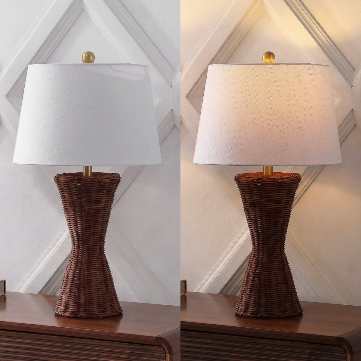 Laura Woven Rattan Hourglass Table Lamps - Set of 2 - product image 7