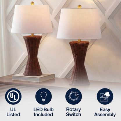 Laura Woven Rattan Hourglass Table Lamps - Set of 2 - product image 6