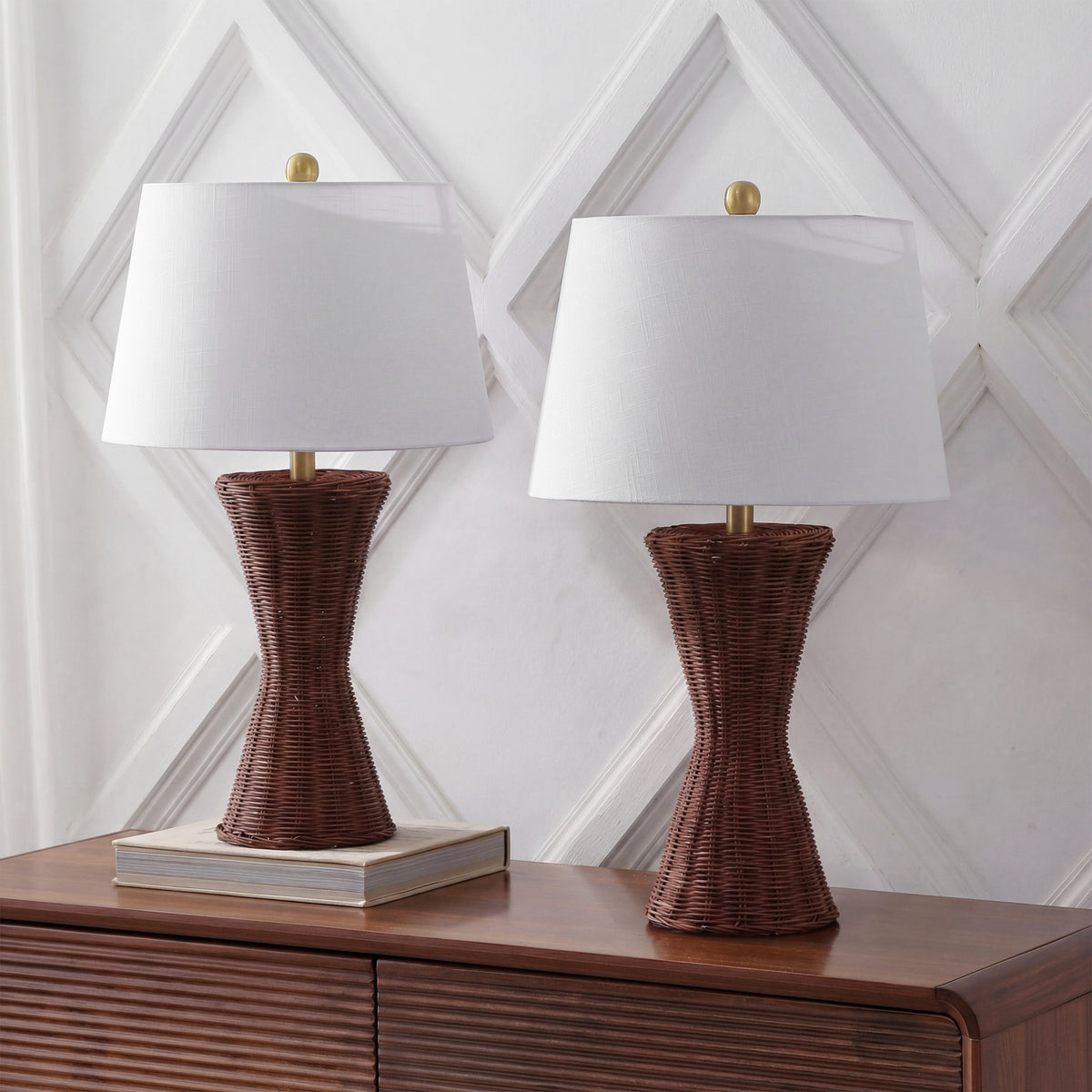 Laura Woven Rattan Hourglass Table Lamps - Set of 2 - product image 8