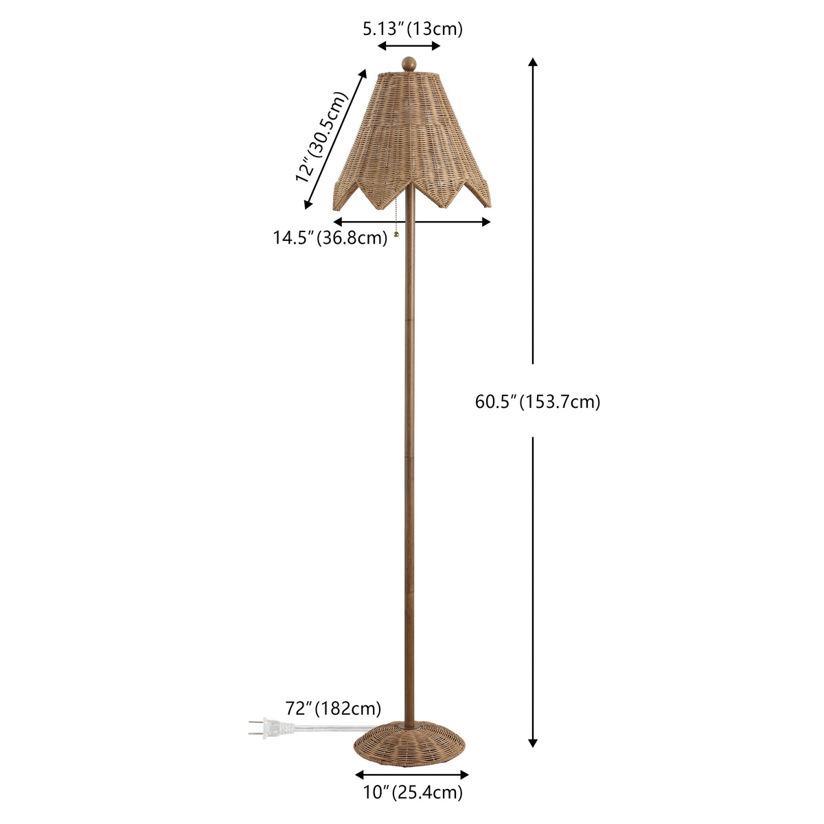 Tybee 60.5-Inch Rattan Floor Lamp with Scalloped Shade - product image 5