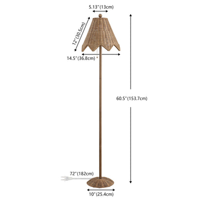 Tybee 60.5-Inch Rattan Floor Lamp with Scalloped Shade - product image 5