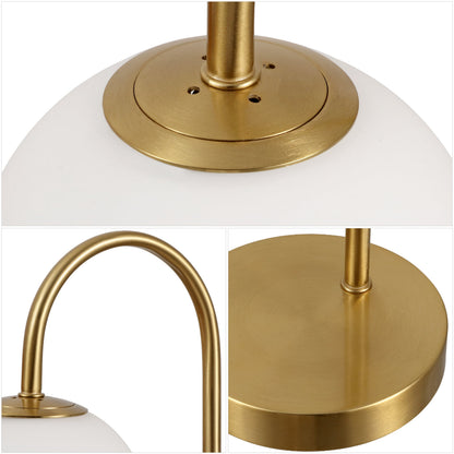 Arco Frosted Globe Table Lamp with Curved Metal Arm - product image 4