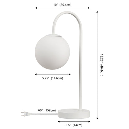 Arco Frosted Globe Table Lamp with Curved Metal Arm - product image 13