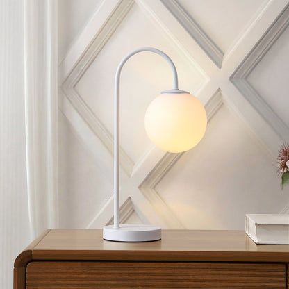 Arco Frosted Globe Table Lamp with Curved Metal Arm - product image 10