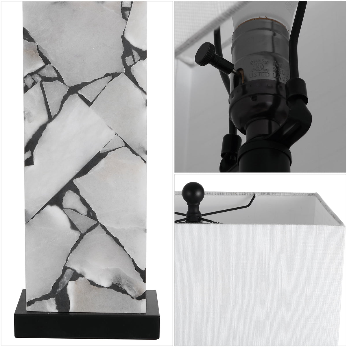 Elizabeth Mosaic Alabaster Table Lamp with Base Light - product image 4