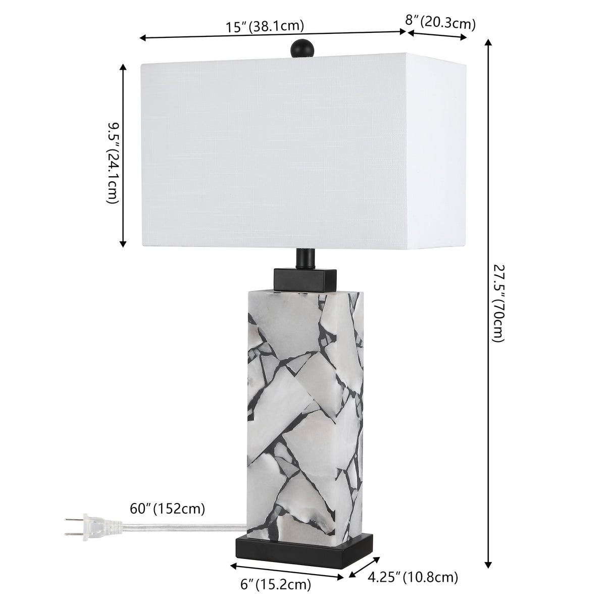 Elizabeth Mosaic Alabaster Table Lamp with Base Light - product image 5