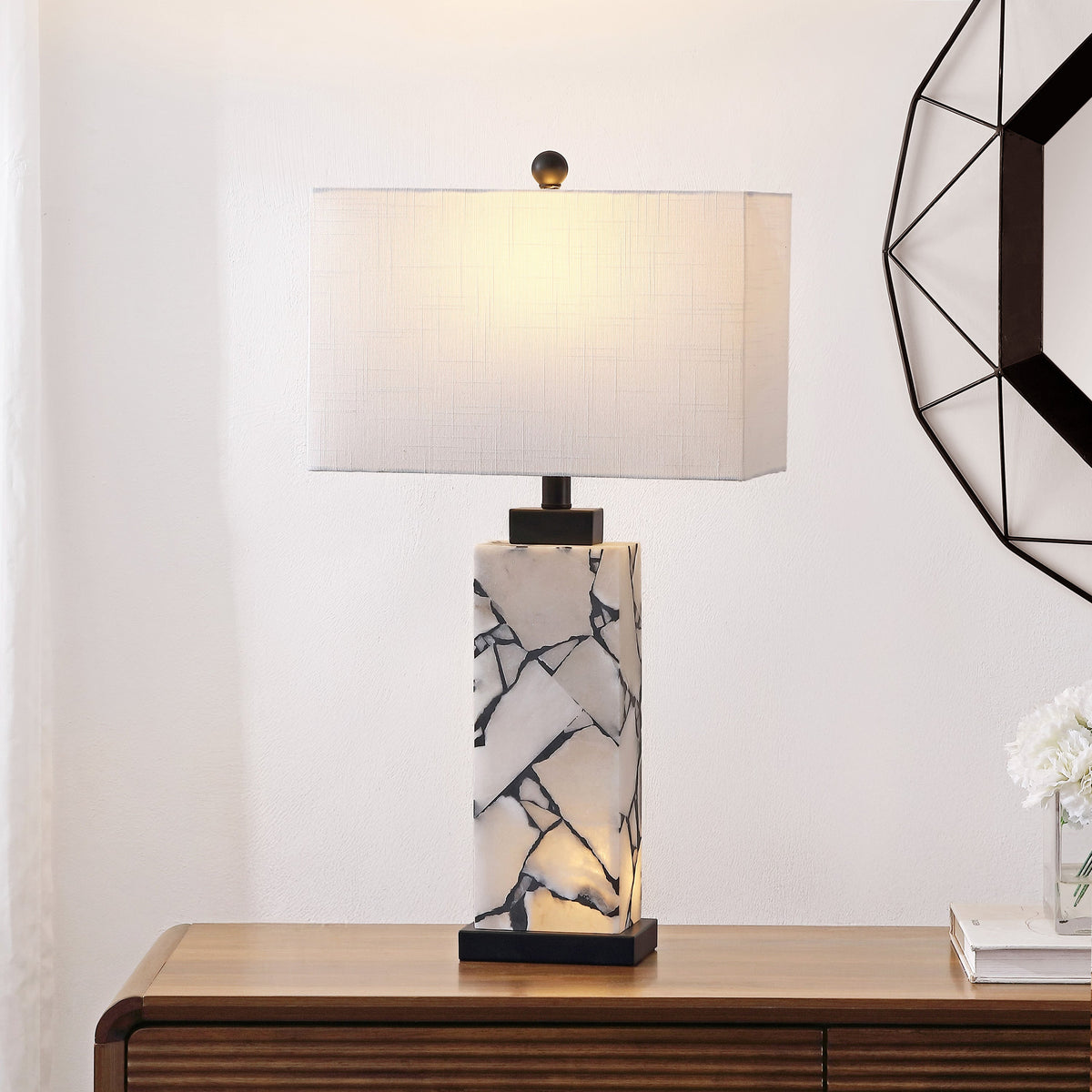 Elizabeth Mosaic Alabaster Table Lamp with Base Light - product image 2