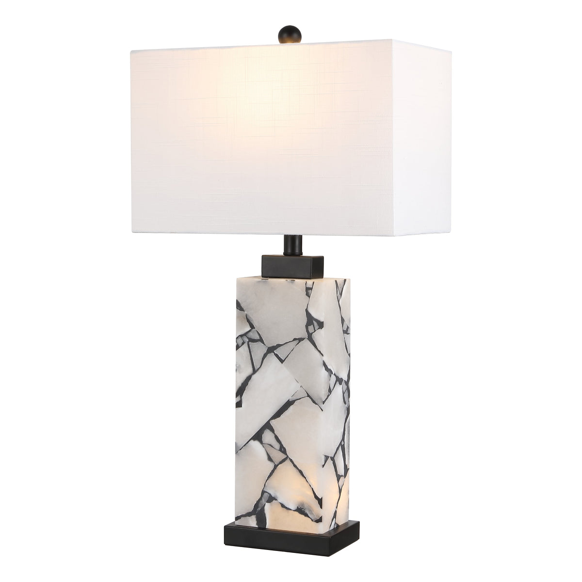 Elizabeth Mosaic Alabaster Table Lamp with Base Light
