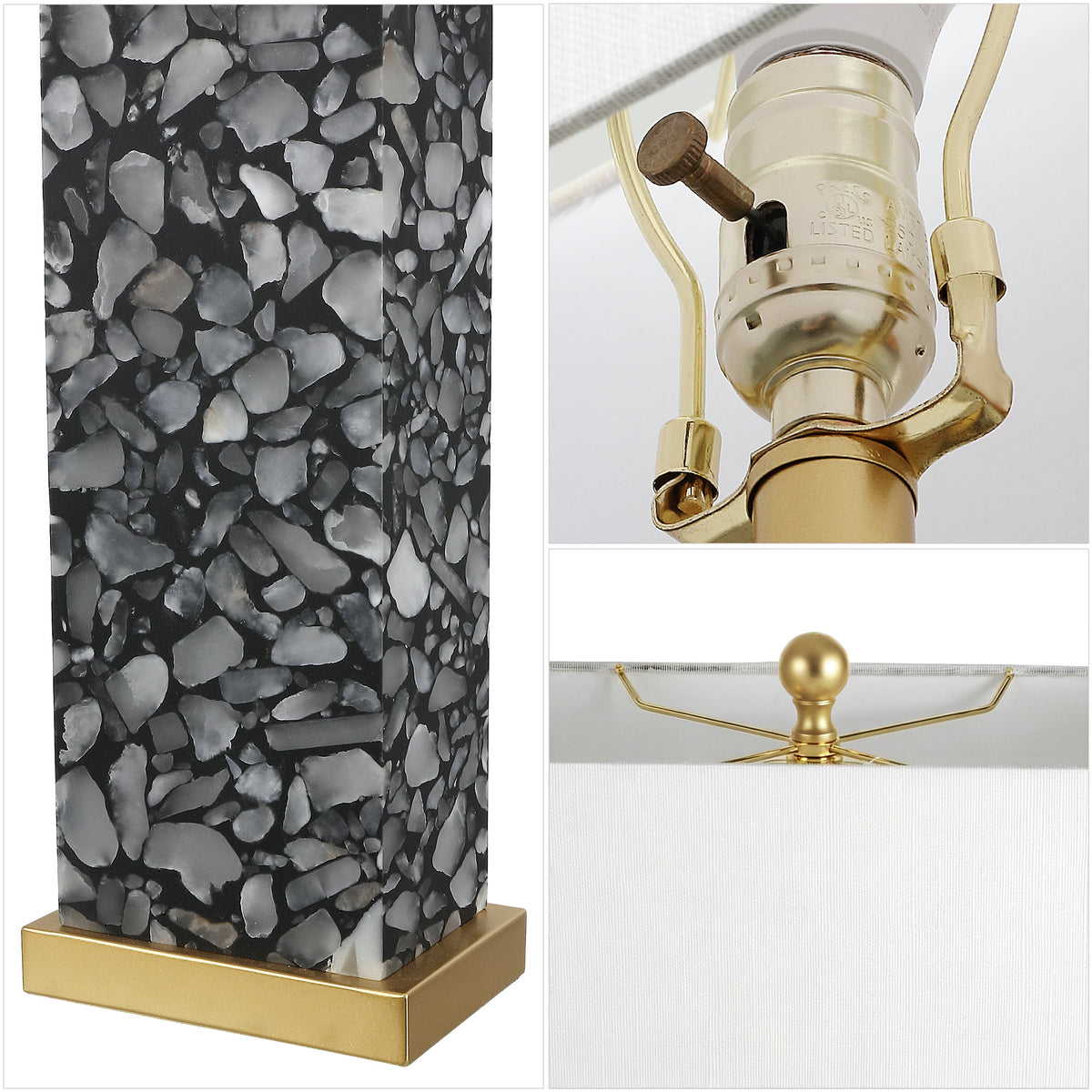 Elizabeth Terrazzo Alabaster Table Lamp with Base Light - product image 4