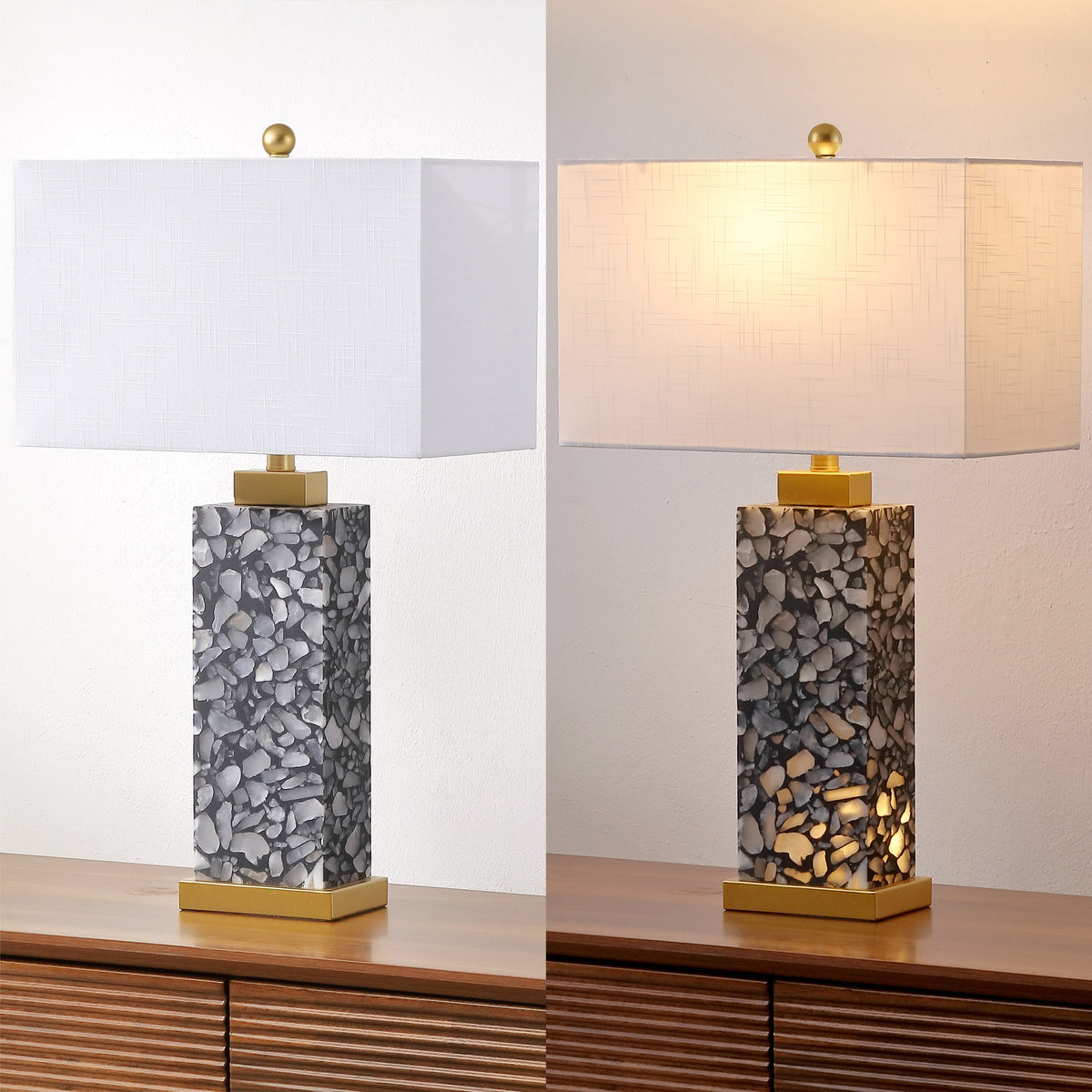 Elizabeth Terrazzo Alabaster Table Lamp with Base Light - product image 7