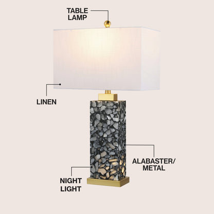 Elizabeth Terrazzo Alabaster Table Lamp with Base Light - product image 3