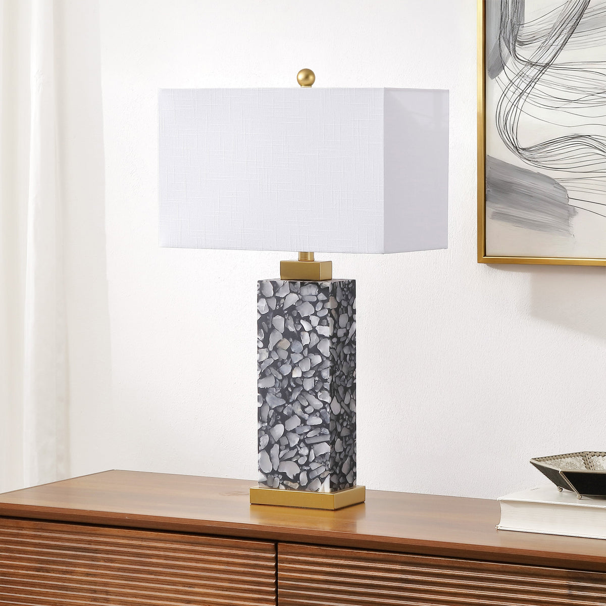 Elizabeth Terrazzo Alabaster Table Lamp with Base Light - product image 8