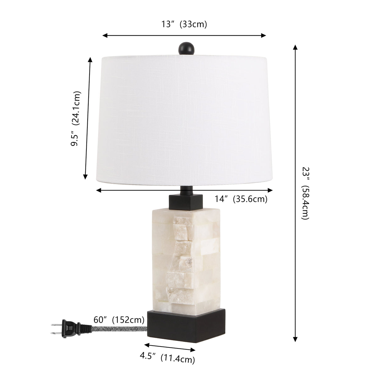 Eloise Rectangular Alabaster Table Lamp with Nightlight - product image 5
