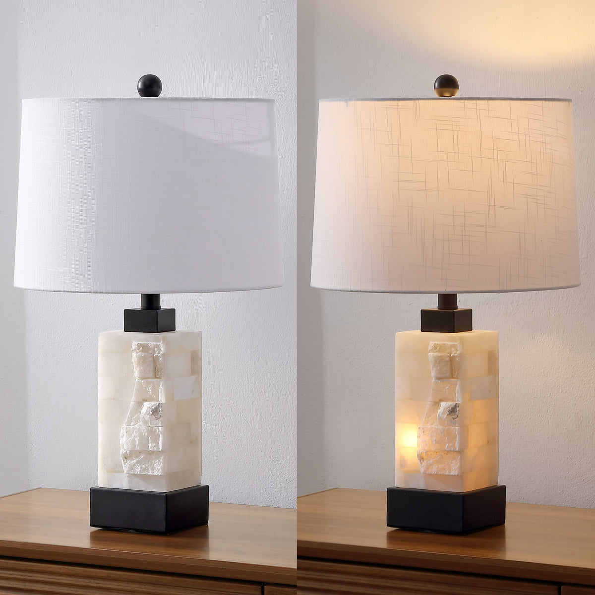 Eloise Rectangular Alabaster Table Lamp with Nightlight - product image 7