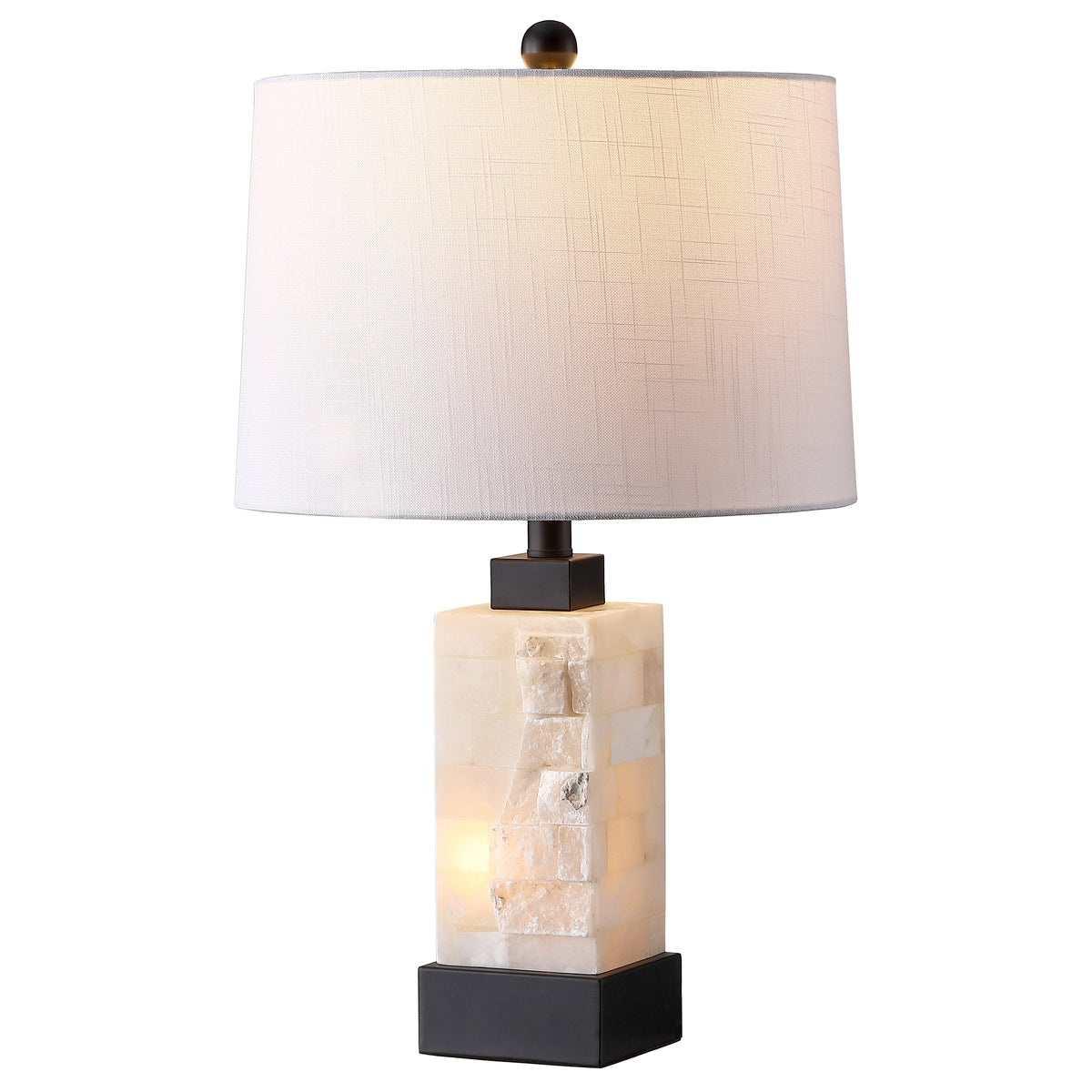Eloise Rectangular Alabaster Table Lamp with Nightlight