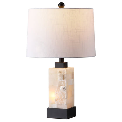 Eloise Rectangular Alabaster Table Lamp with Nightlight