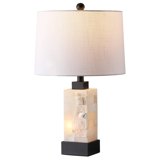 Eloise Rectangular Alabaster Table Lamp with Nightlight - product image 1