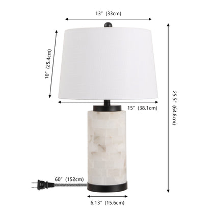 Eliza Alabaster Tile Column Table Lamp with Base Light - product image 5