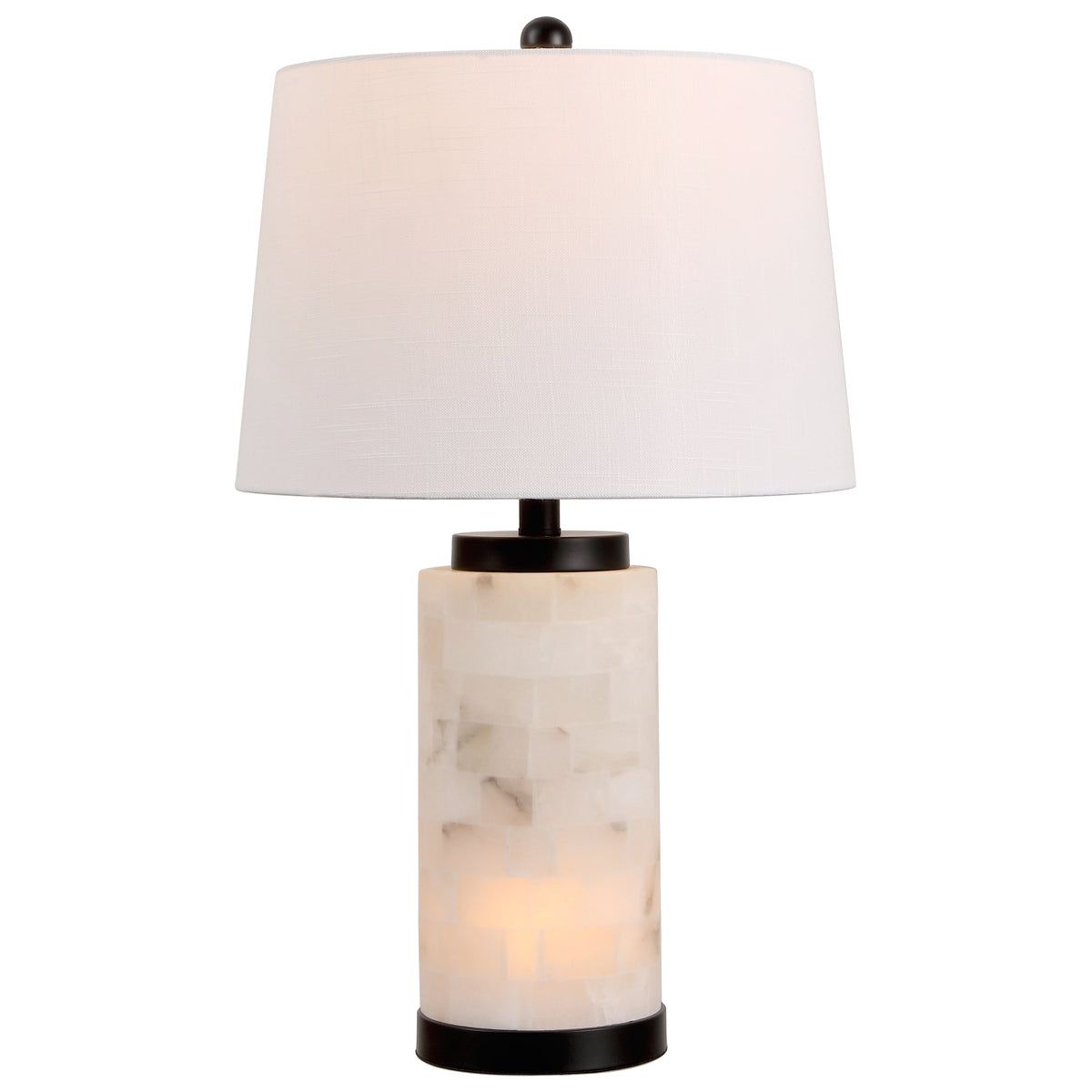 Eliza Alabaster Tile Column Table Lamp with Base Light - product image 1