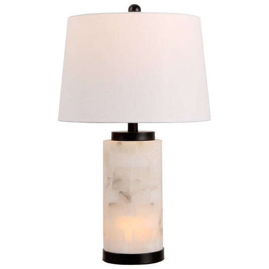 Eliza Alabaster Tile Column Table Lamp with Base Light - product image 1