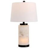 Eliza Alabaster Tile Column Table Lamp with Base Light