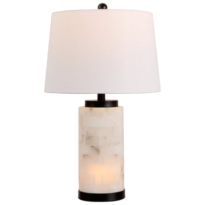 Eliza Alabaster Tile Column Table Lamp with Base Light