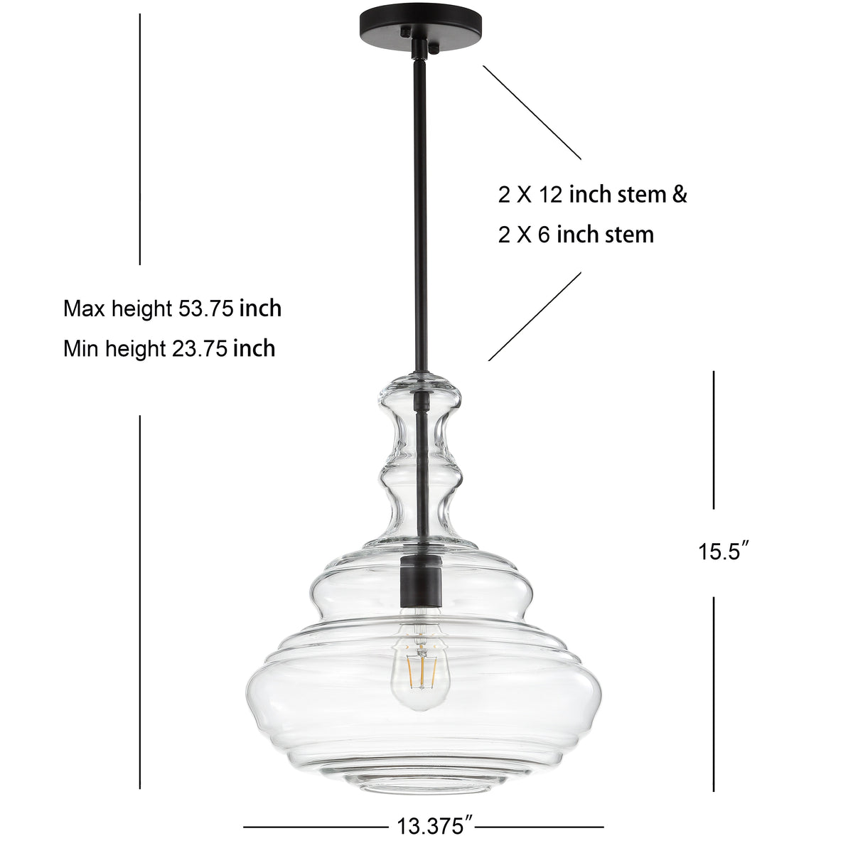 Bettina Glass Pendant with Bronze-Finish Hardware - product image 4