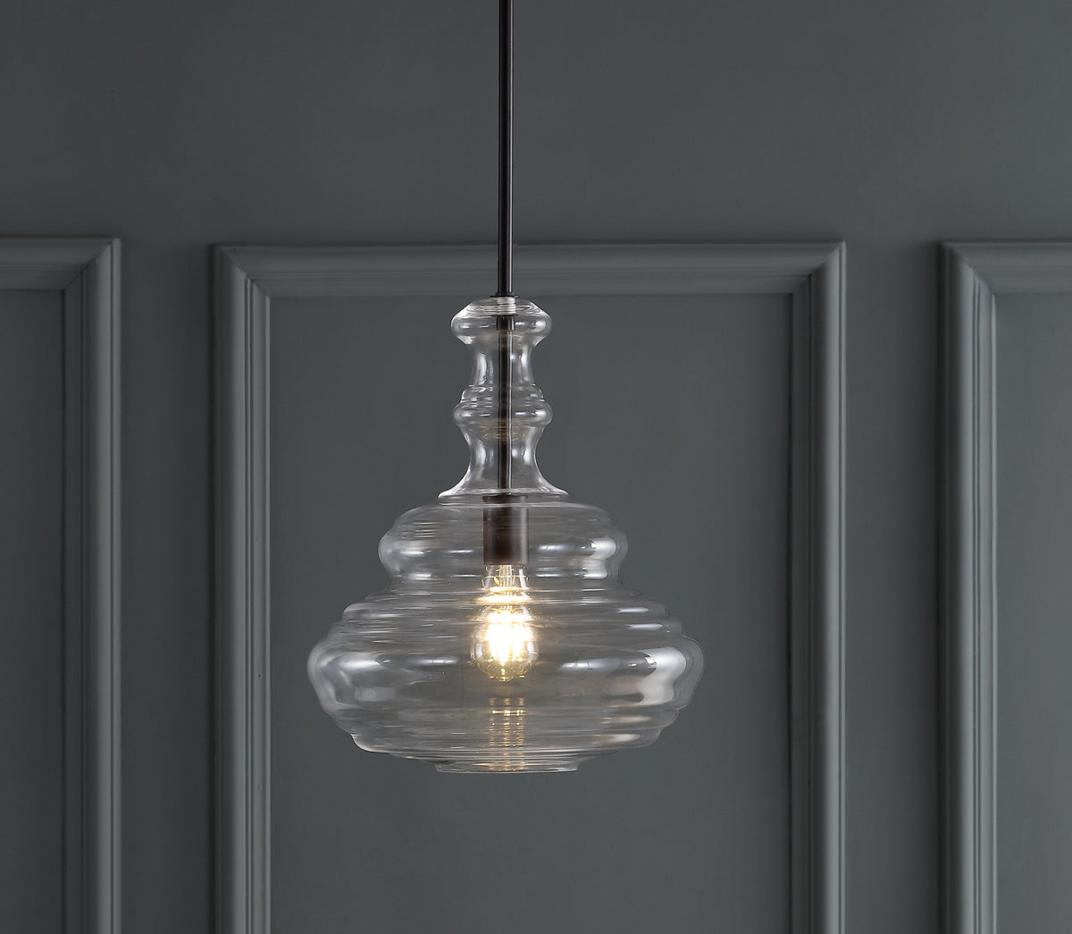 Bettina Glass Pendant with Bronze-Finish Hardware - product image 2