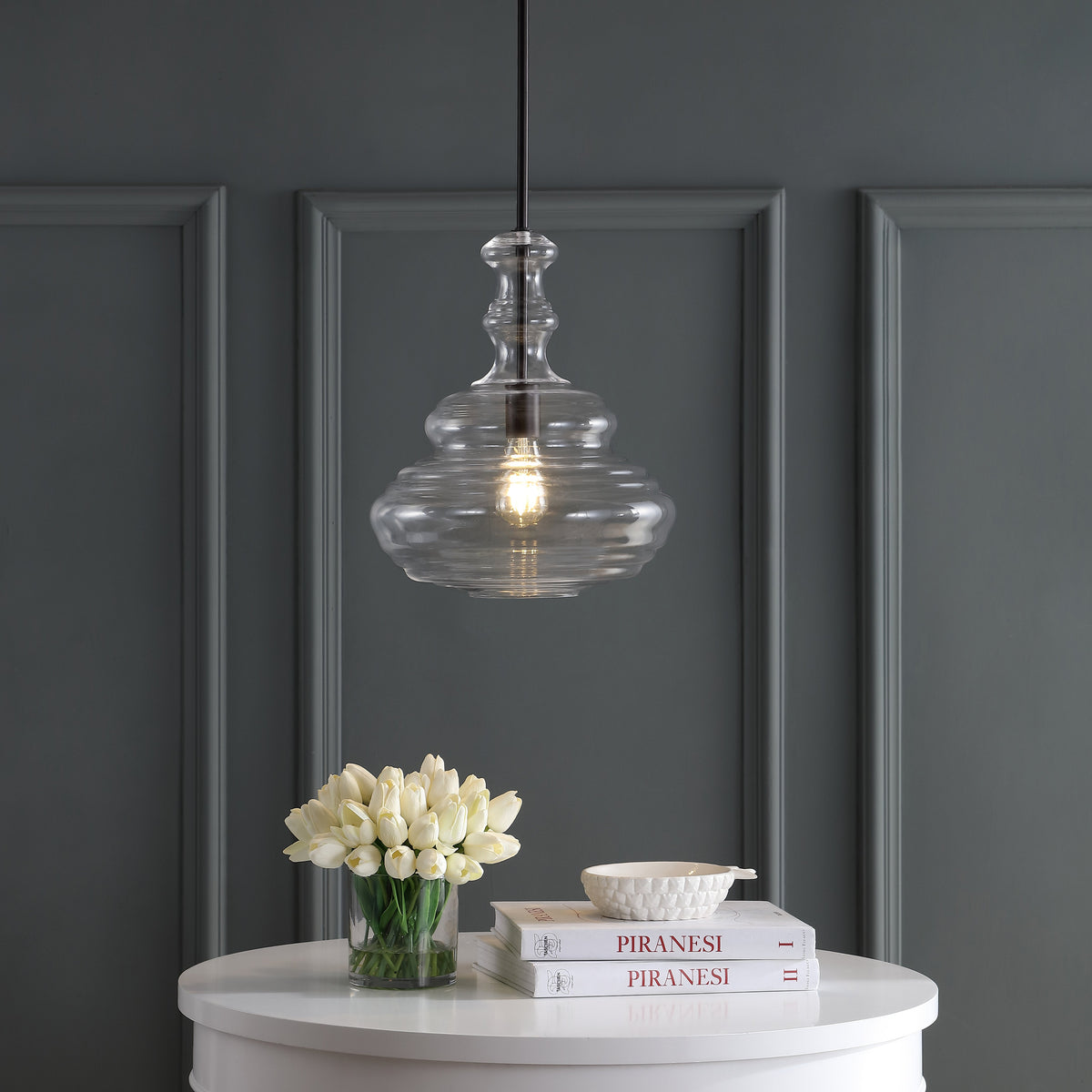 Bettina Glass Pendant with Bronze-Finish Hardware - product image 3
