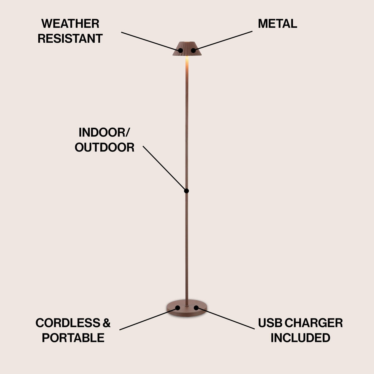 Mallory 44-Inch Rechargeable Indoor/Outdoor LED Floor Lamp - product image 9