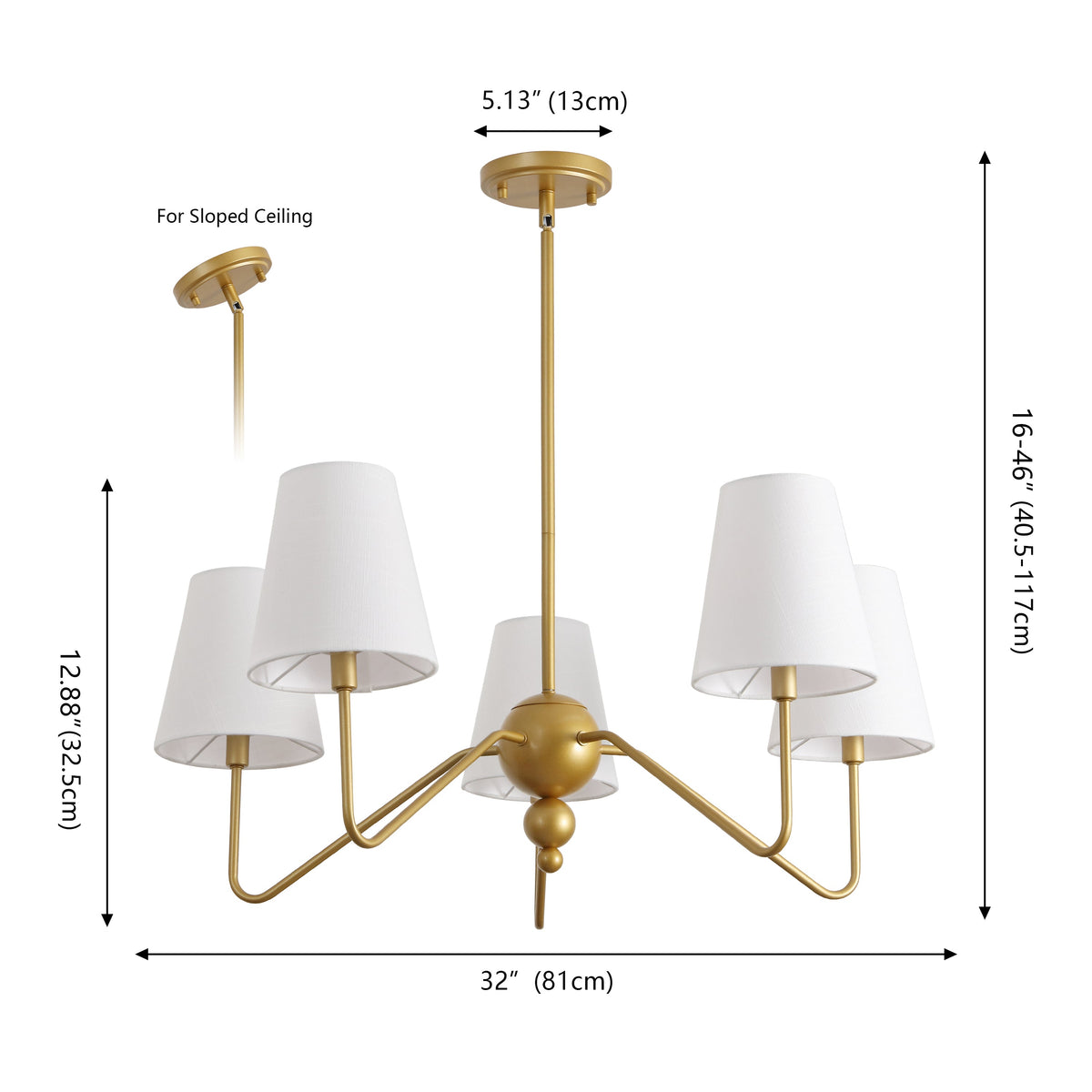 Skylar Minimalist Metal Cone-Shade Chandelier - product image 5