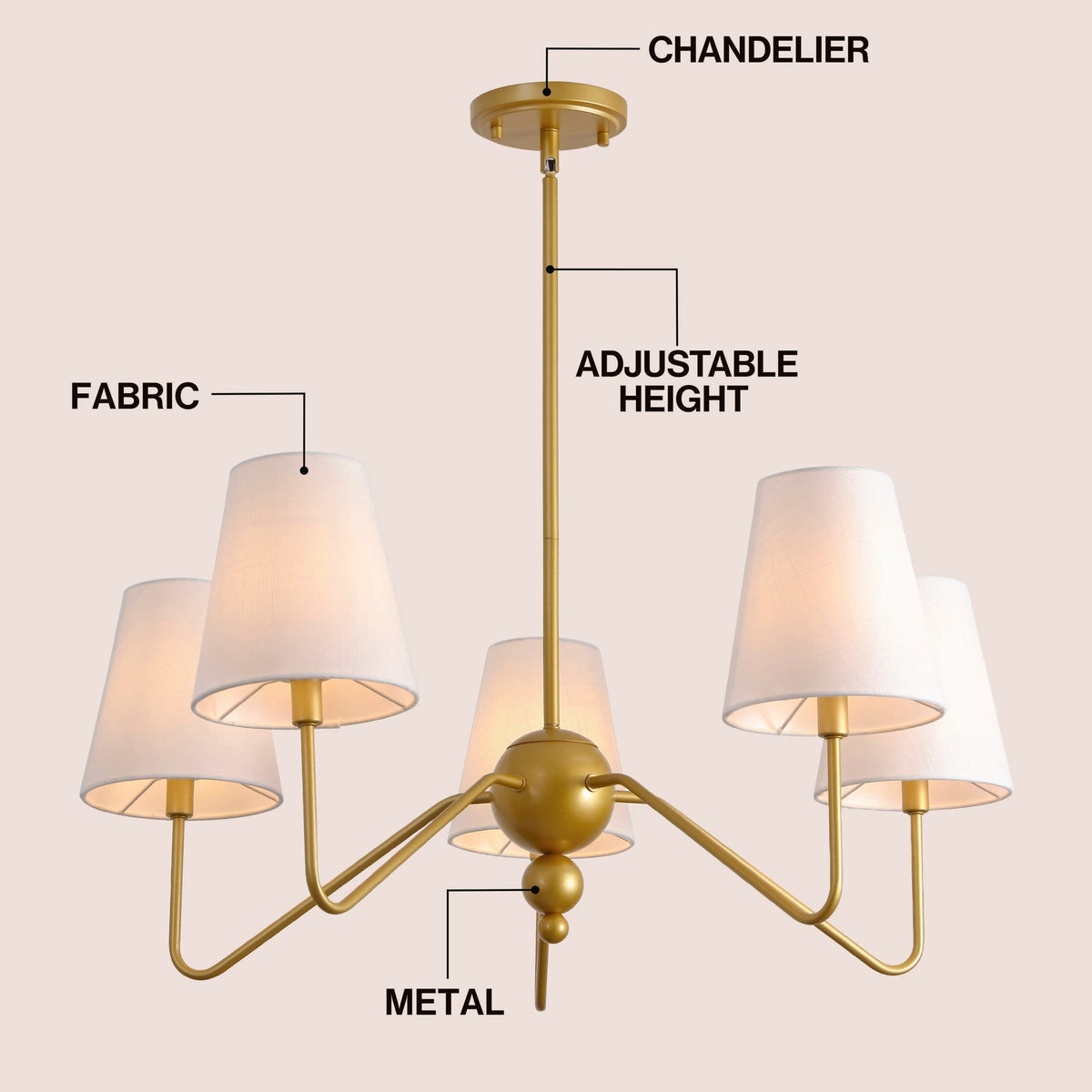 Skylar Minimalist Metal Cone-Shade Chandelier - product image 3