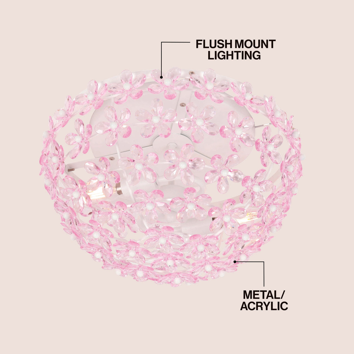 Izzy 2-Light Dome Flush Mount with Acrylic Floral Accents - product image 11