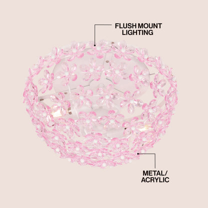 Izzy 2-Light Dome Flush Mount with Acrylic Floral Accents - product image 11