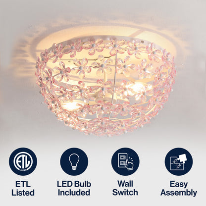 Izzy 2-Light Dome Flush Mount with Acrylic Floral Accents - product image 13