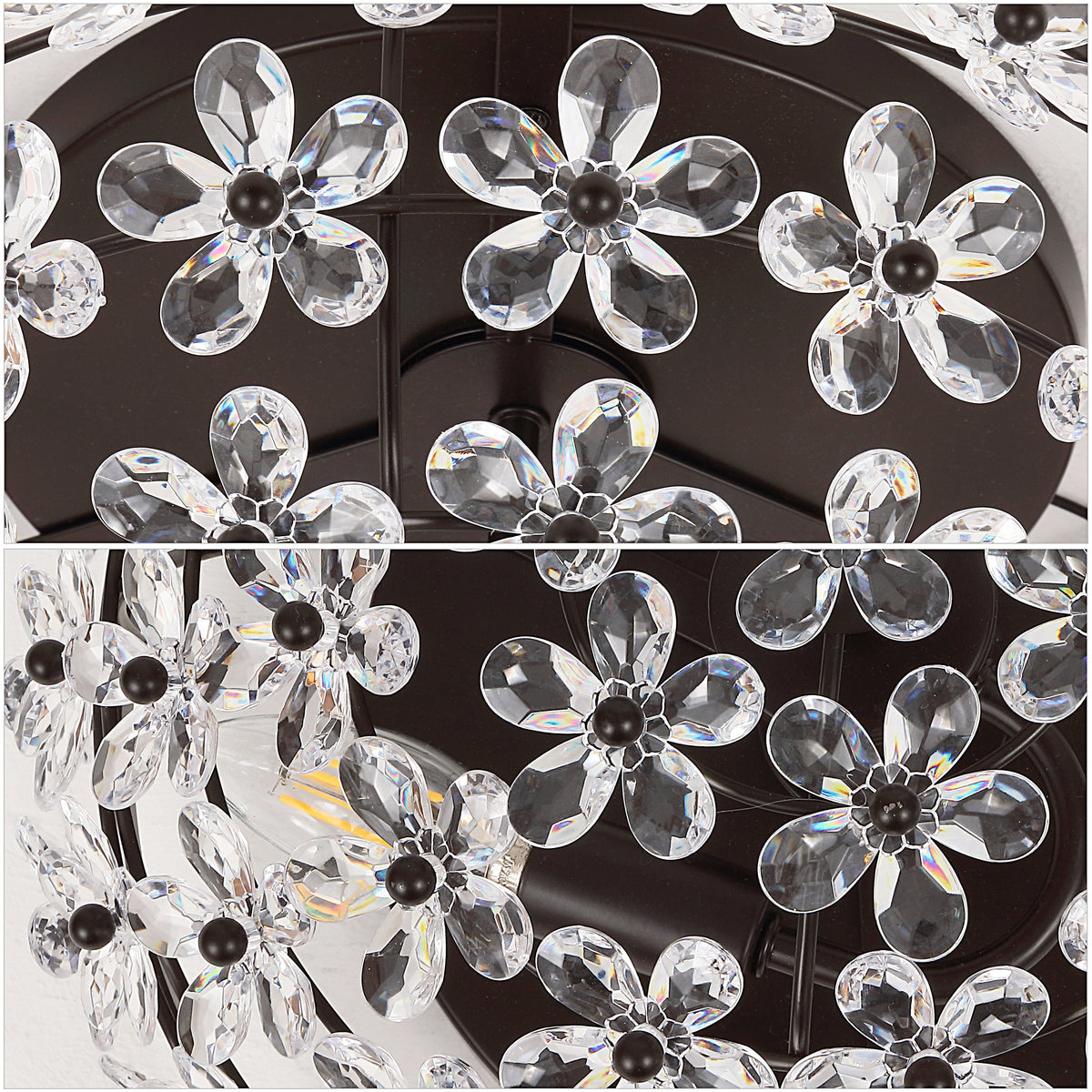 Izzy 2-Light Dome Flush Mount with Acrylic Floral Accents - product image 4