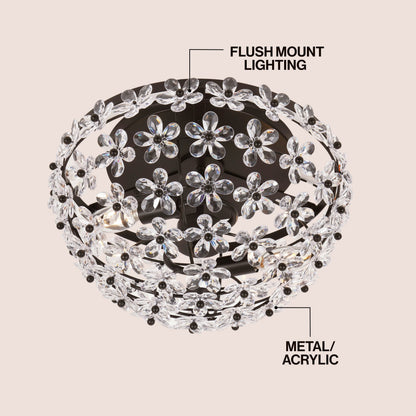Izzy 2-Light Dome Flush Mount with Acrylic Floral Accents - product image 3
