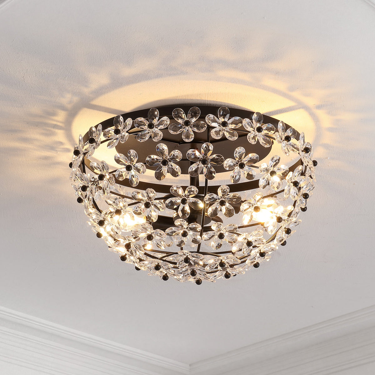 Izzy 2-Light Dome Flush Mount with Acrylic Floral Accents - product image 2