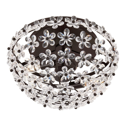 Izzy 2-Light Dome Flush Mount with Acrylic Floral Accents