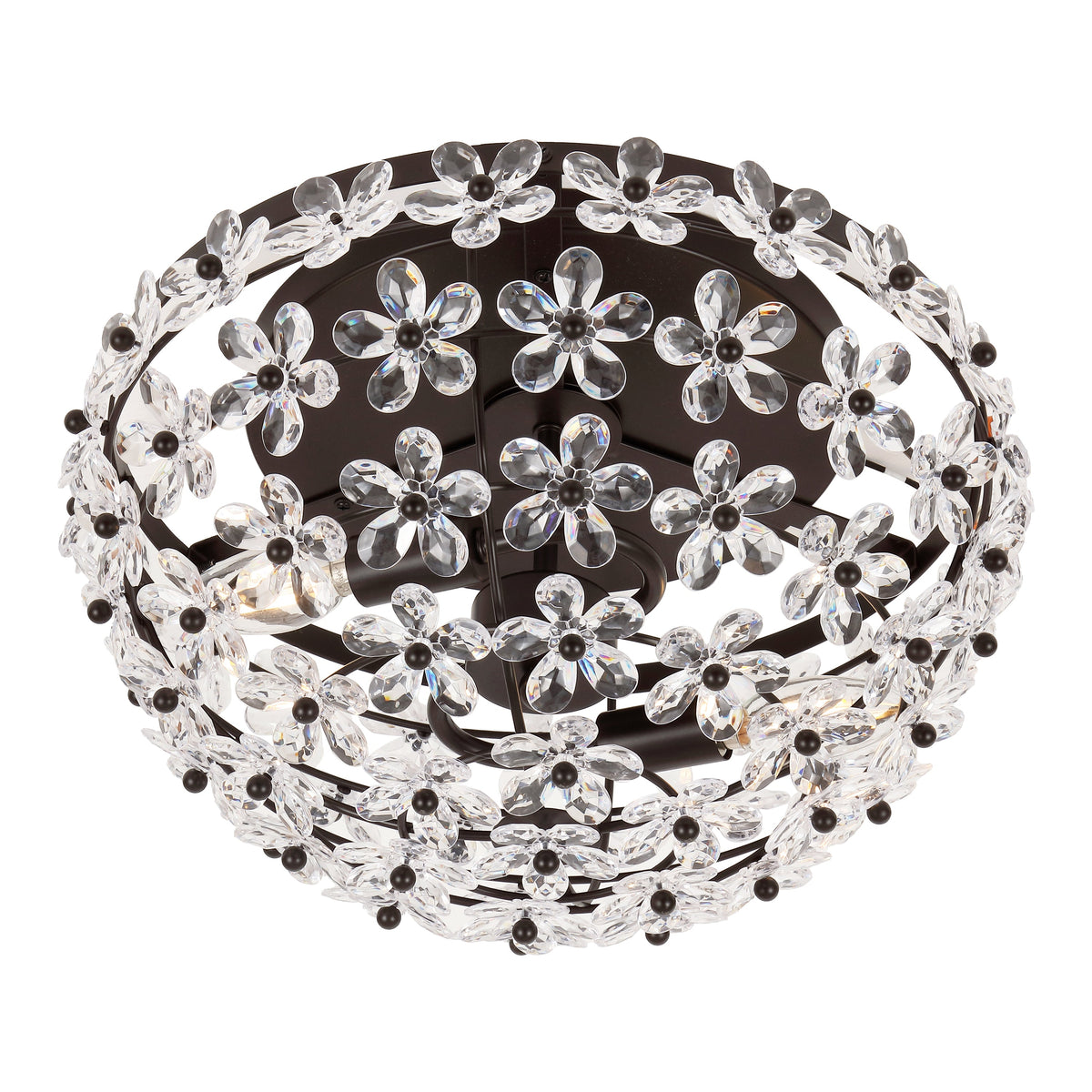 Izzy 2-Light Dome Flush Mount with Acrylic Floral Accents - product image 1