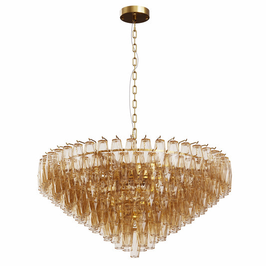 37-Inch Tiered Smoke Glass 14-Light Chandelier - product image 1