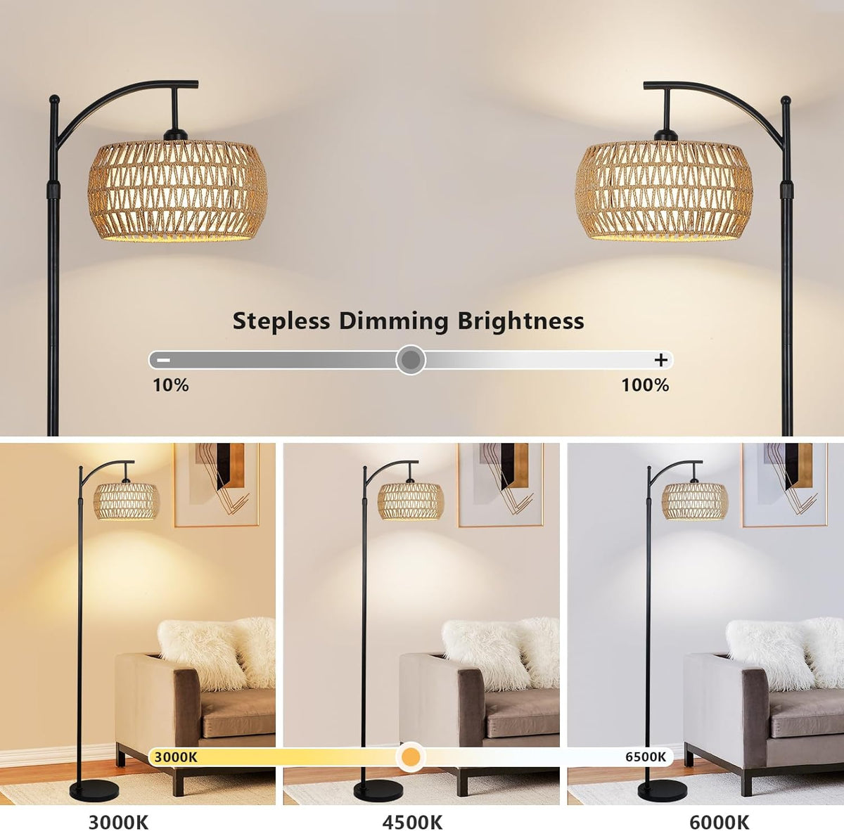 Ataraxis Adjustable Arc Floor Lamp with 3 Light Temperatures - product image 15