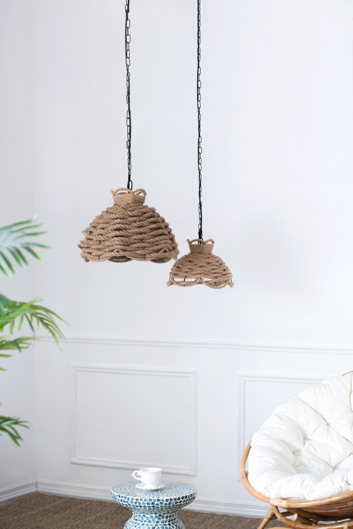 Hemp Rope Chandelier Pair - Set of 2 - product image 2
