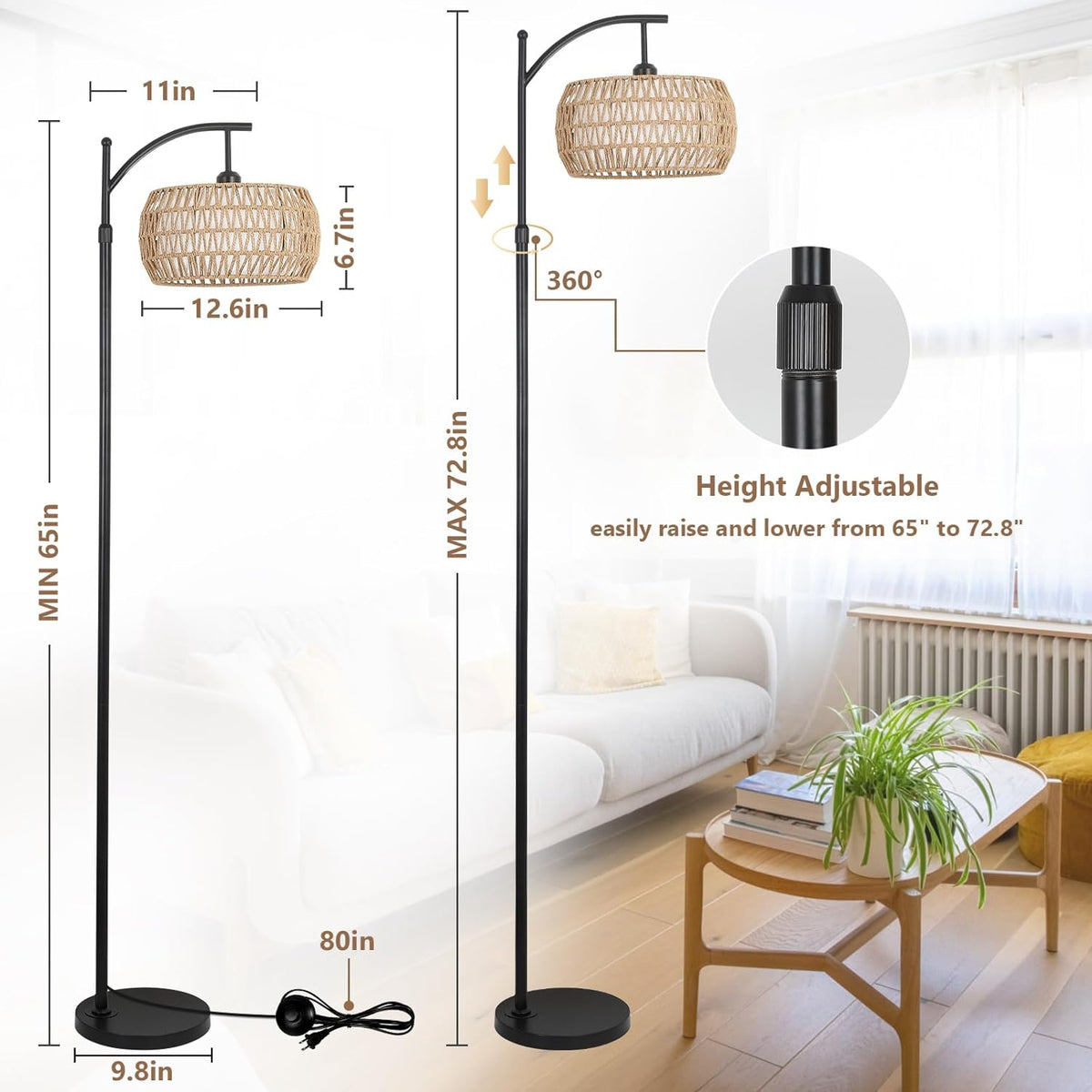 Ataraxis Adjustable Arc Floor Lamp with 3 Light Temperatures - product image 18