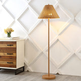 Nando Rattan Cone-Shade Floor Lamp with Pull Chains - product image 1